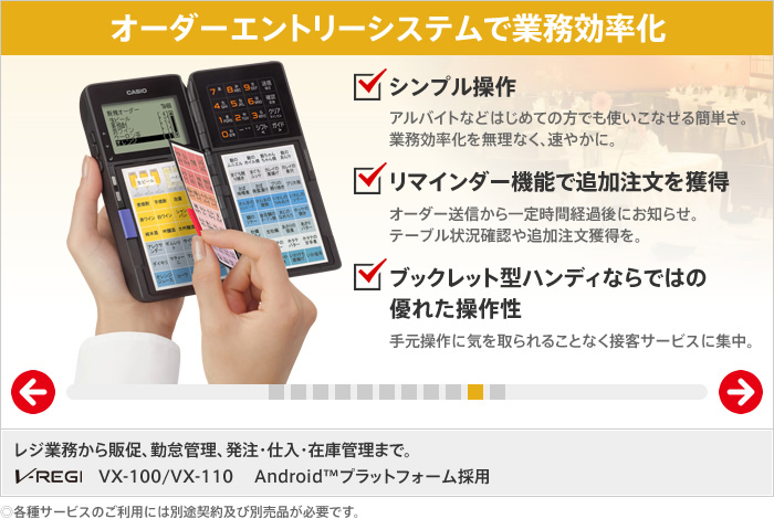 ベスト1110かんたん時間計算タイムレジスターAndroidカシオVX-110食券機能 店舗用品